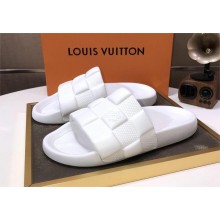 Louis Vuitton men's Waterfront Mule in Maxi Damier rubber white2023