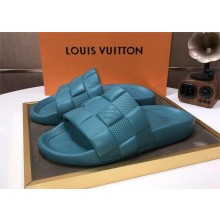 Louis Vuitton men's Waterfront Mule in Maxi Damier rubber blue 2023