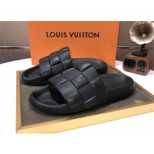 Louis Vuitton men's Waterfront Mule in Maxi Damier rubber black 2023
