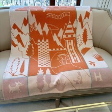 Hermes Avalon EPOPEE WOOL Blanket 100x140cm ORANGE 2024
