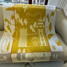 Hermes Avalon EPOPEE WOOL Blanket 100x140cm YELLOW 2024