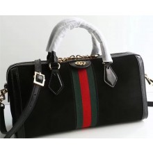Gucci Ophidia Medium Top Handle Bag ‎524532 Black Suede 2018