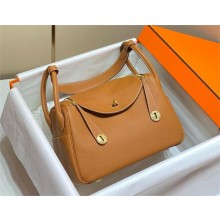 Hermes Lindy 26/30 in togo Leather Bag golden brown 2025