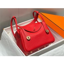 Hermes Lindy 26/30 in togo Leather Bag red 2025