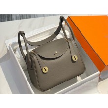 Hermes Lindy 26/30 in togo Leather Bag GRIS ETAIN 2025