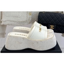 Chanel Platform lambskin mule white 2025