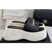 Chanel Platform lambskin mule black 2025