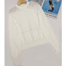 Louis Vuitton 1AGJHG Monogram Pointelle Cotton Pullover white 2025