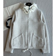 CHANEL TWEED COAT WHITE 2025