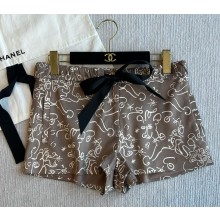 Chanel shorts Lambskin grey,white,black P78800 2025