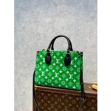 louis vuitton Monogram jacquard velvet OnTheGo PM bag green m46216