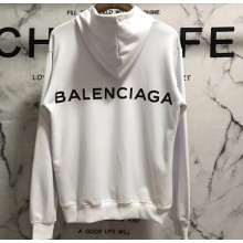 Balenciaga Logo Hoodie Sweater White 2018