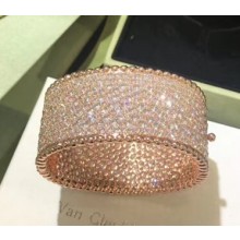 VanCleef&Arpels 18k Cuff Bracelet with Crystal Rose Gold 2018