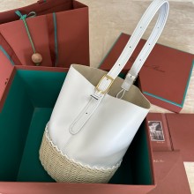 Loro Piana cedar bucket bag white 2024