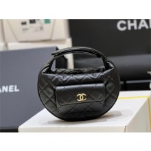 Chanel hoop loop bag in grained leather Black AP3467 2023(original quality)