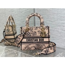 Dior medium Lady D-Lite Bag in Beige Multicolor Jardin Botanique Embroidery 2022