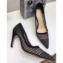 Dior Heel 9.5cm D-Choc Pumps High-Heeled Shoe In Black Mesh 2018