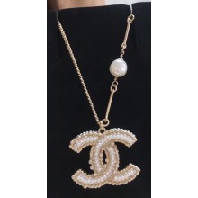 Chanel Pearl CC Pendant Necklace White/Gold 2018