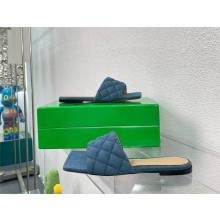 Bottega Veneta Intreccio denim lido flat mules INDIGO 2023