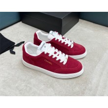 Chanel Suede Calfskin red Sneakers G45085 2023