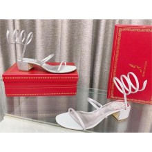 René Caovilla heel 4.5cm Cleo crystal-embellished flat sandals silver 2023