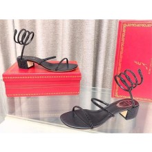 René Caovilla heel 4.5cm Cleo crystal-embellished flat sandals black 2023