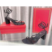 René Caovilla heel 7.5cm Cleo crystal-embellished flat sandals black 2023
