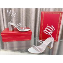 René Caovilla heel 7.5cm Cleo crystal-embellished flat sandals silver 2023