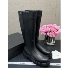 Chanel platform Calfskin High Boots black 1107-2024