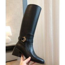 Hermes  women's Justine 50 boot caleskin in black Heel 5cm 2024
