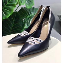 Dior Heel 9.5cm J'Adior And Double Ribbon Pumps High-Heeled Shoe Calfskin Black 2018