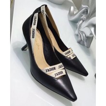 Dior Heel 6.5cm J'Adior And Double Ribbon Pumps High-Heeled Shoe Calfskin Black 2018