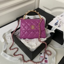 Chanel Clutch with Chain in Lambskin and Imitation Pearls AP3513 PURPLE 2023
