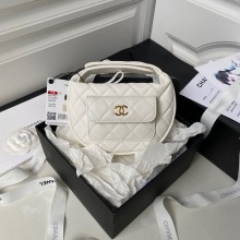 Chanel hoop loop bag in grained leather WHITE AP3467 2023