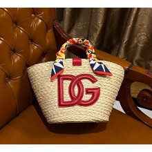 Dolce & Gabbana Small Kendra shopper with DG logo and handles red 2024