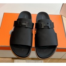 Hermès men's Jaures sandal black Leather 2025