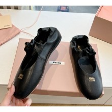 Miu Miu Naplak leather ballerinas 5F340E black 2025