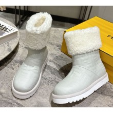 Fendi Apres Chic grey FF leather low boots with shearling 2024
