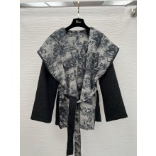 dior cashmere wrap coat black 2024