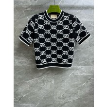 Gucci GG wool bouclé jacquard top 770059 black 2024