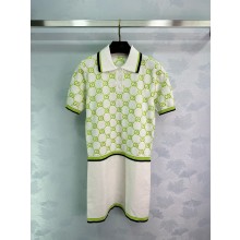 Gucci Cotton polo dress with GG intarsia 788764 2024