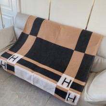 HERMES CASHMERE BLANKET BROWN/BLACK 2023
