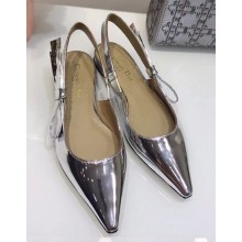 Dior Sweet-D Slingback Ballet Pumps Shoe Silver 2018