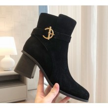 Hermes  women's Jill 60 ankle boot suede leather in black Heel 6cm 2024