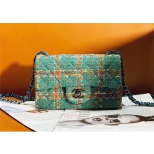 Chanel Tweed 1116 Classic Flap Bag green multicolor 2023