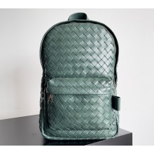 Bottega Veneta Small Intrecciato leather Backpack Bag Dark Green 2023