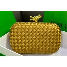 Bottega Veneta Intreccio leather Knot Minaudiere clutch Bag Gold 2023