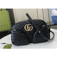 GUCCI GG Marmont small shoulder bag IN Black matelassé chevron leather 798715 2024