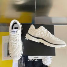 Chanel Fabric & Suede Calfskin Sneakers white G40184 2023