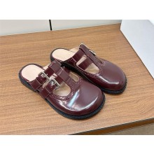 LOEWE Campo Mary Jane mule in calfskin burgundy 2024